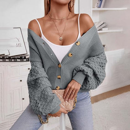 Chaleco de Punto Oversized con Escote en V y Botones