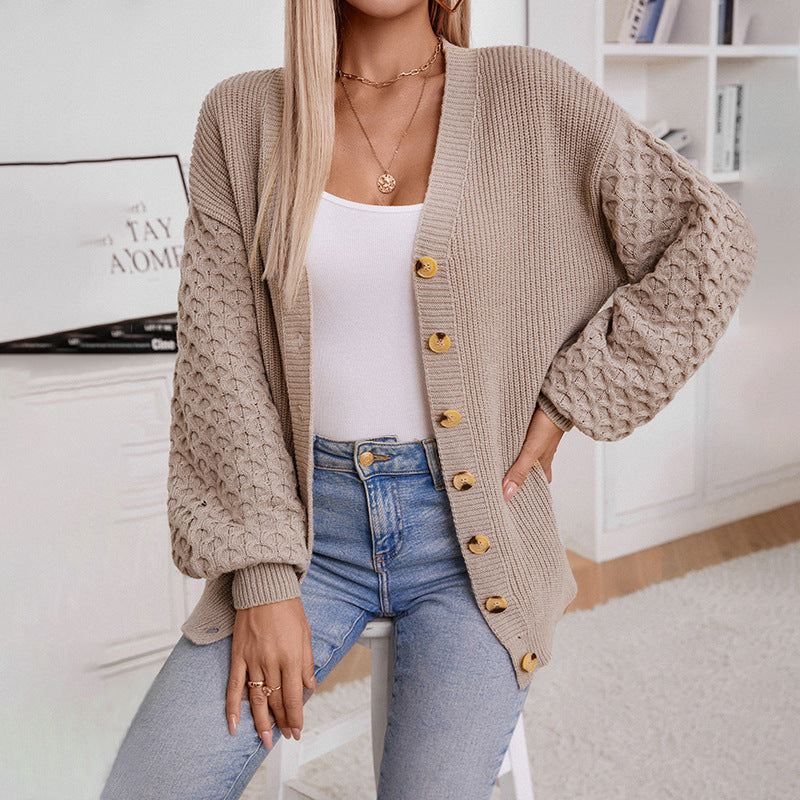 Chaleco de Punto Oversized con Escote en V y Botones