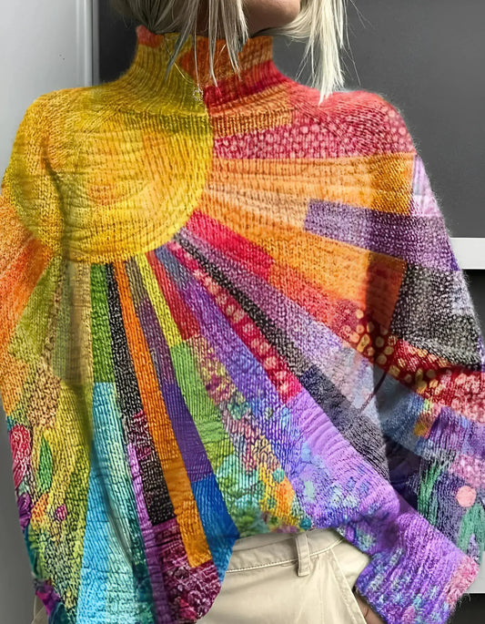 Suéter de Cuello Alto Cálido y Colorido