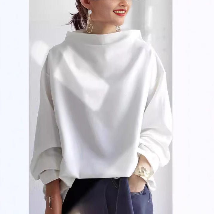 Blusa Elegante con Cuello Barco