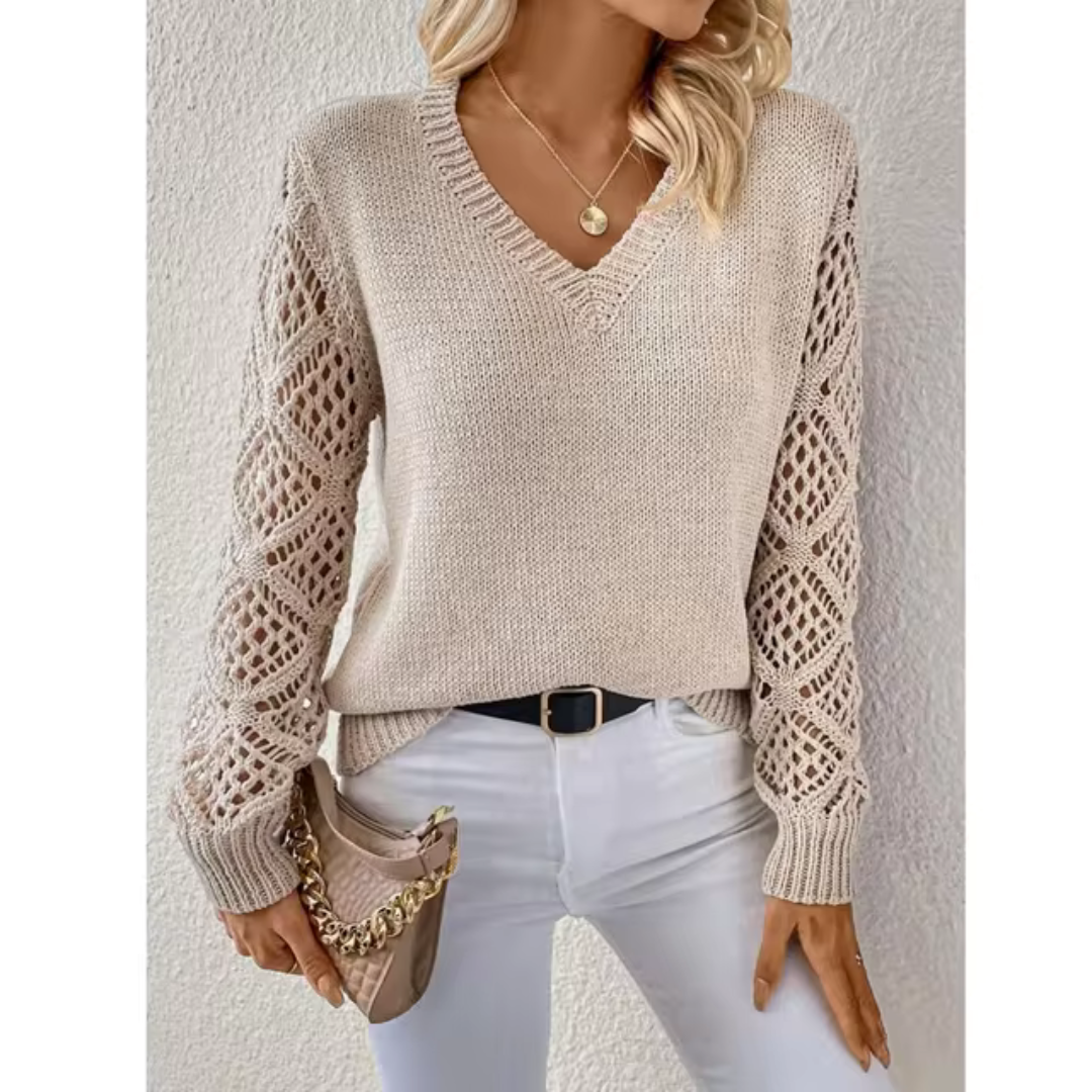 Suéter casual con cuello en V