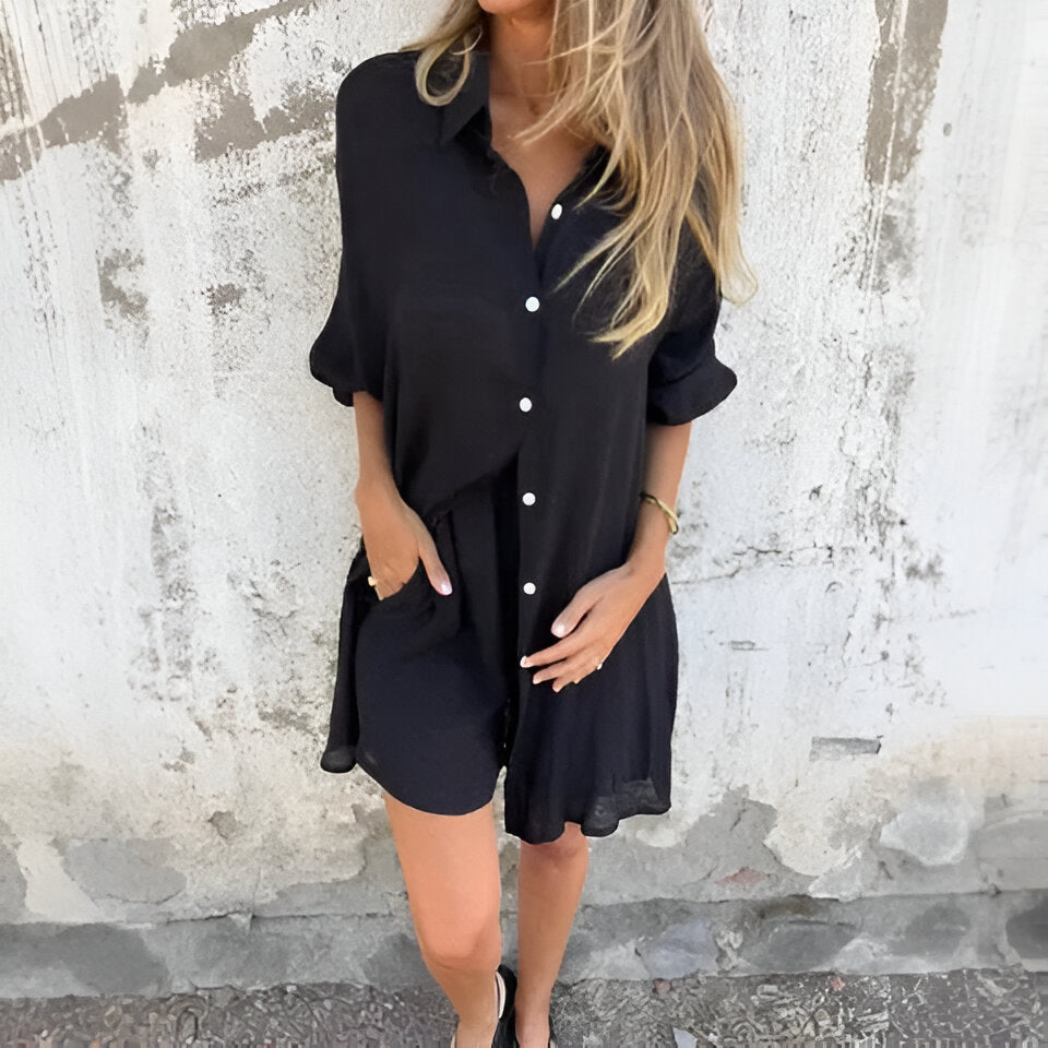 Conjunto de Blusa y Short Sólido