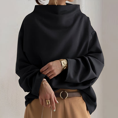 Blusa Elegante con Cuello Barco
