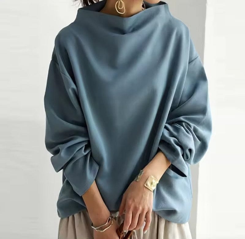 Blusa Elegante con Cuello Barco