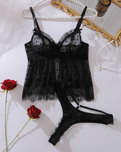 Conjunto de Top de Malla Sensual & Braguitas