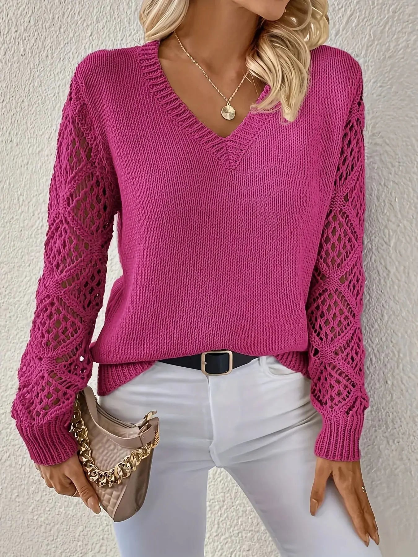 Suéter casual con cuello en V