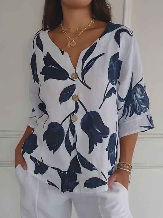 Blusa de Primavera con escote en V