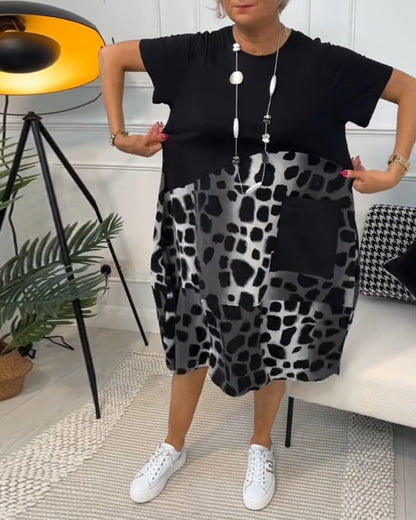 Ropa Impresa Casual con Cuello Redondo