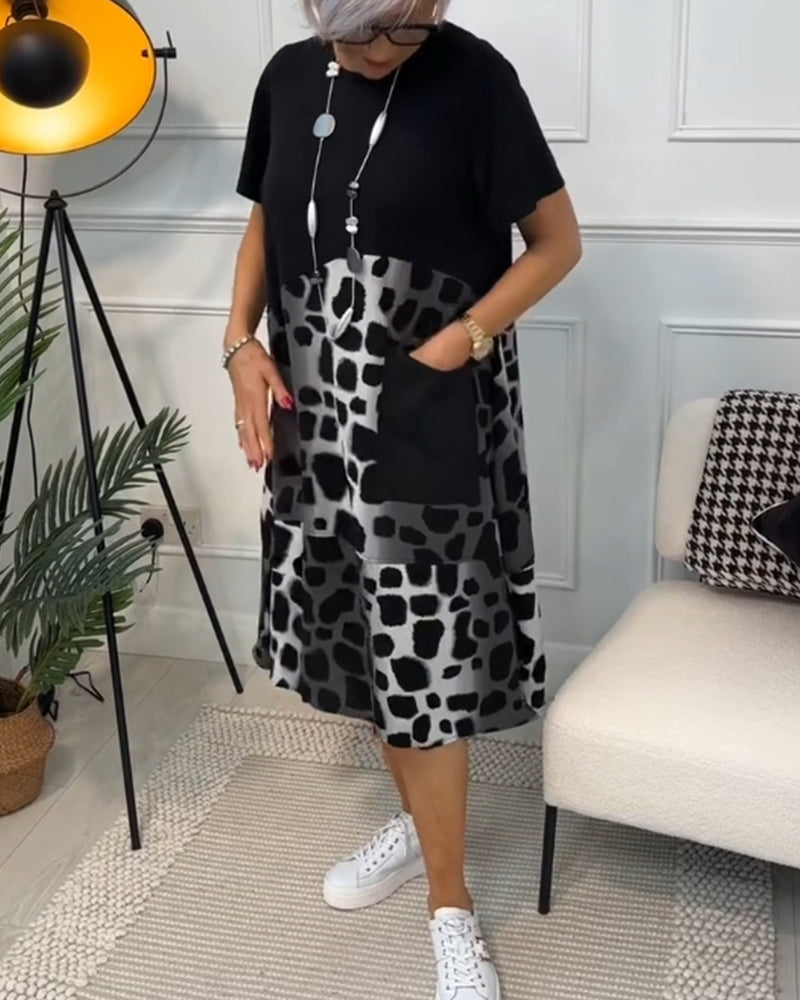 Ropa Impresa Casual con Cuello Redondo
