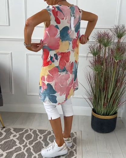 Vestido Casual con Estampado Floral Colorido