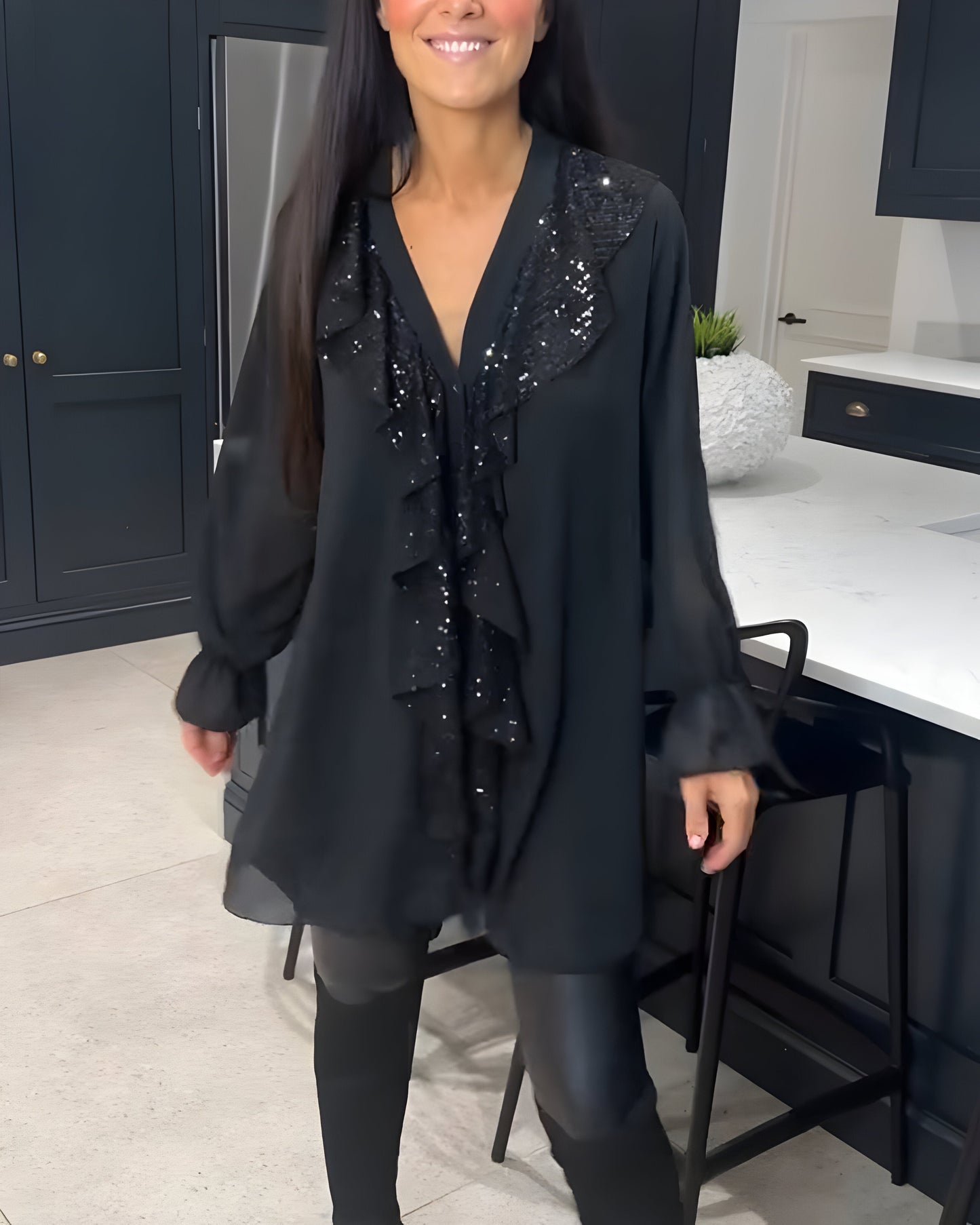 Blusa Elegante con Volantes