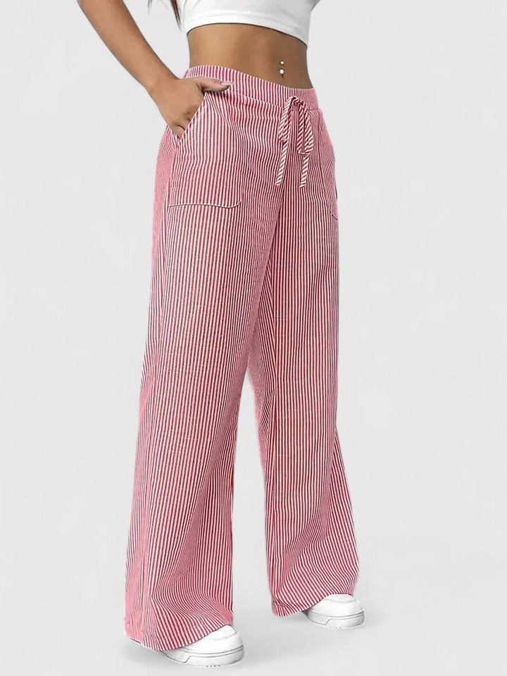 Pantalón amplio a rayas