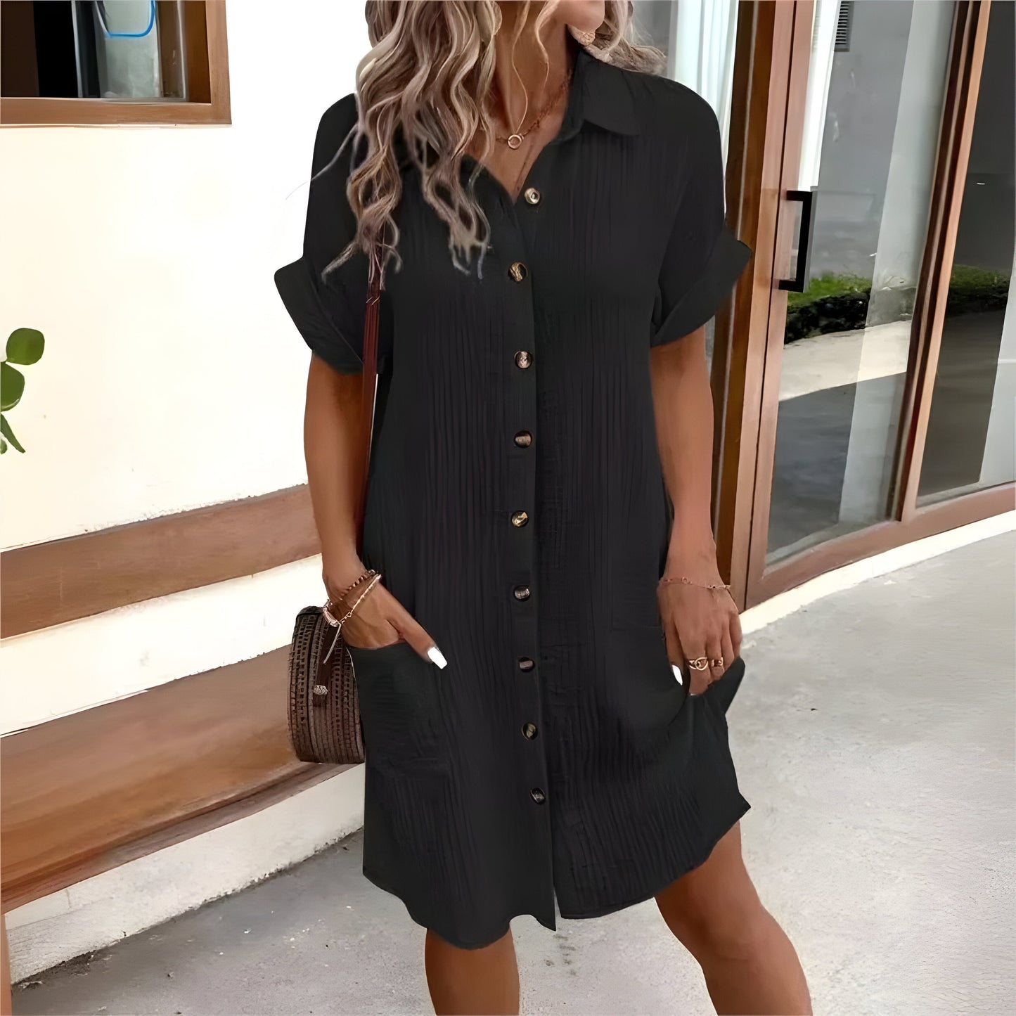 Ropa de Verano de Algodón con Cuello
