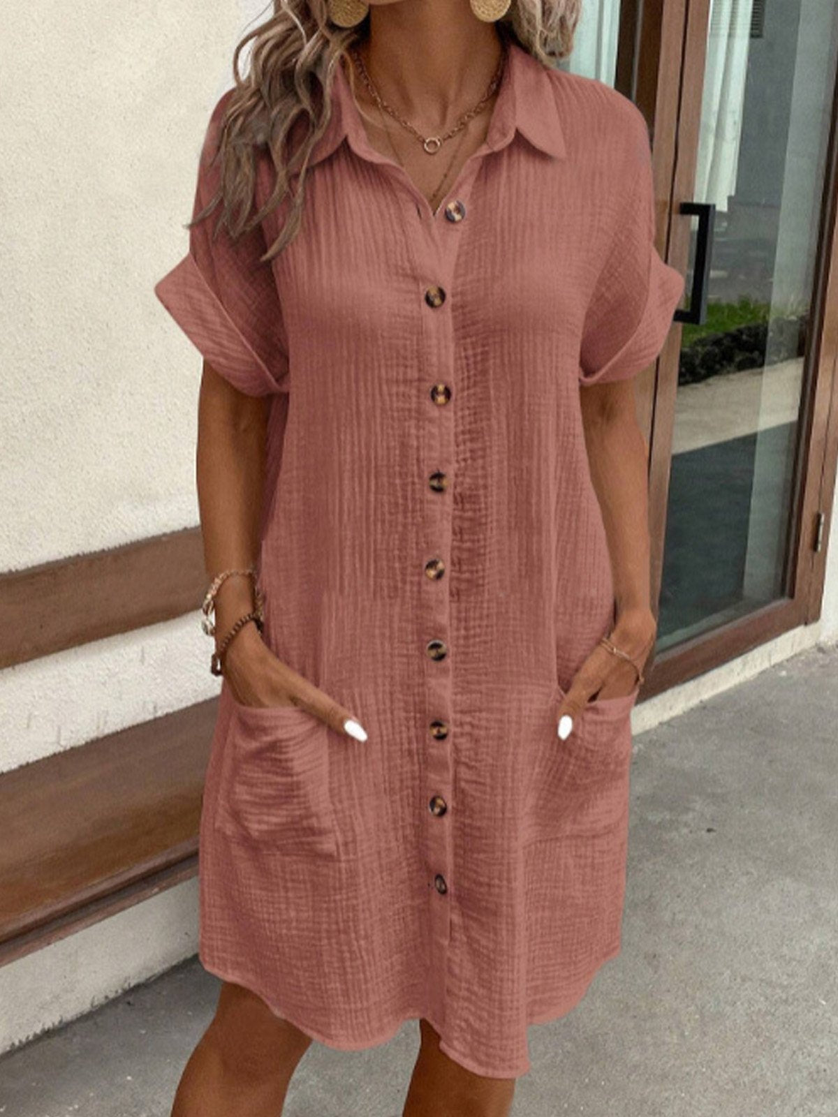 Ropa de Verano de Algodón con Cuello