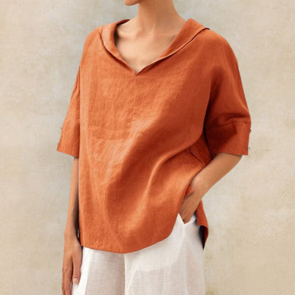 Camisa amplia con cuello en V