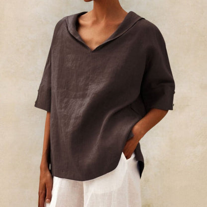 Camisa amplia con cuello en V