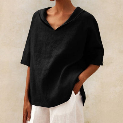 Camisa amplia con cuello en V