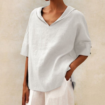 Camisa amplia con cuello en V