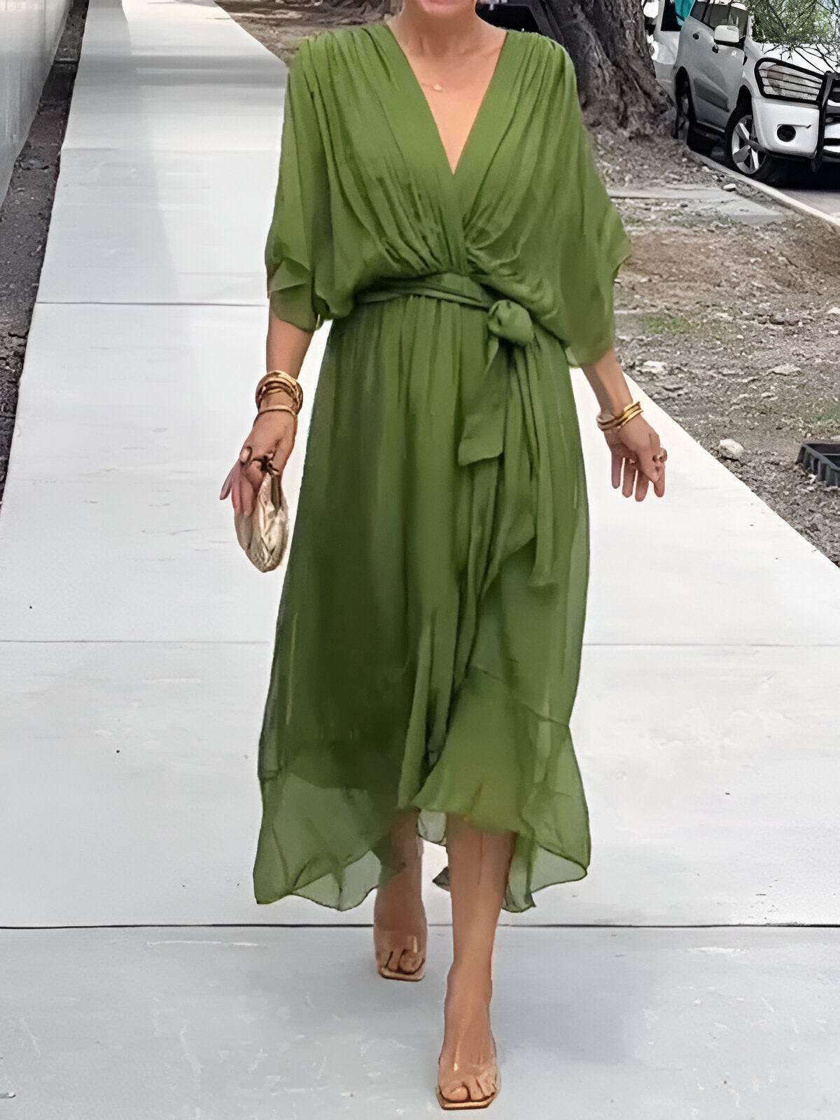 Vestido con escote en V