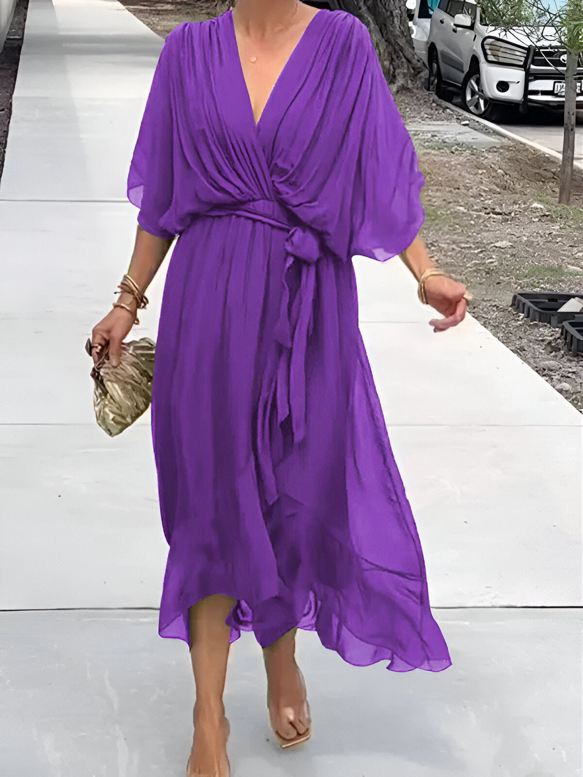 Vestido con escote en V