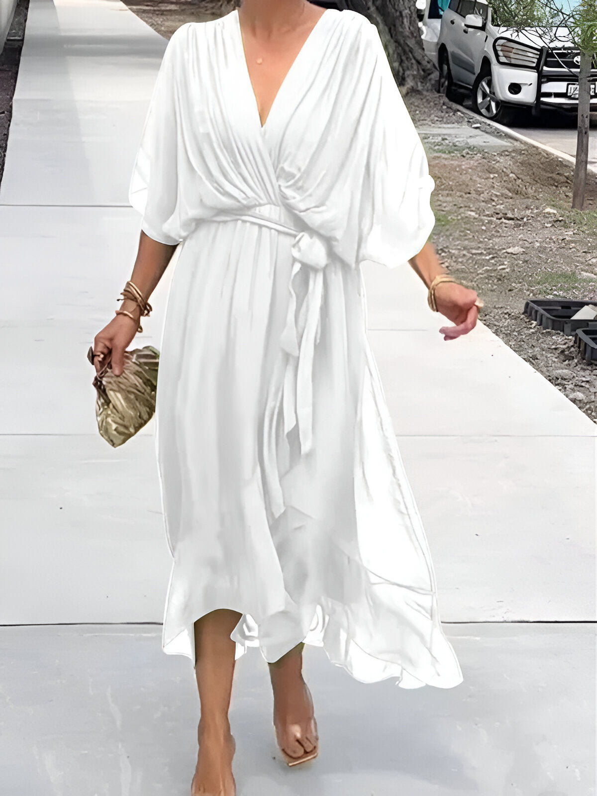 Vestido con escote en V