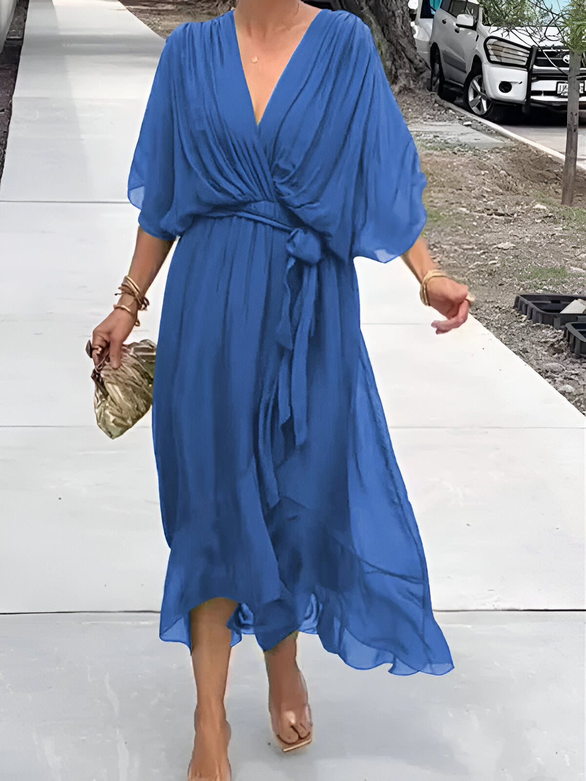Vestido con escote en V