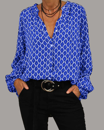 Blusa Clásica con Cuello en V