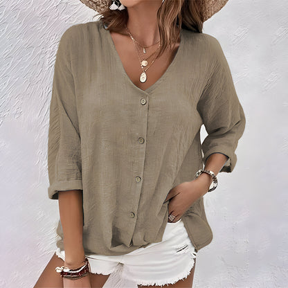Camiseta de verano con cuello en V