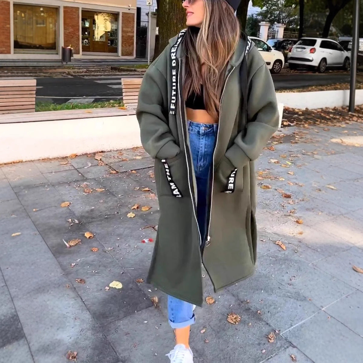Chaqueta Sudadera Larga con Capucha