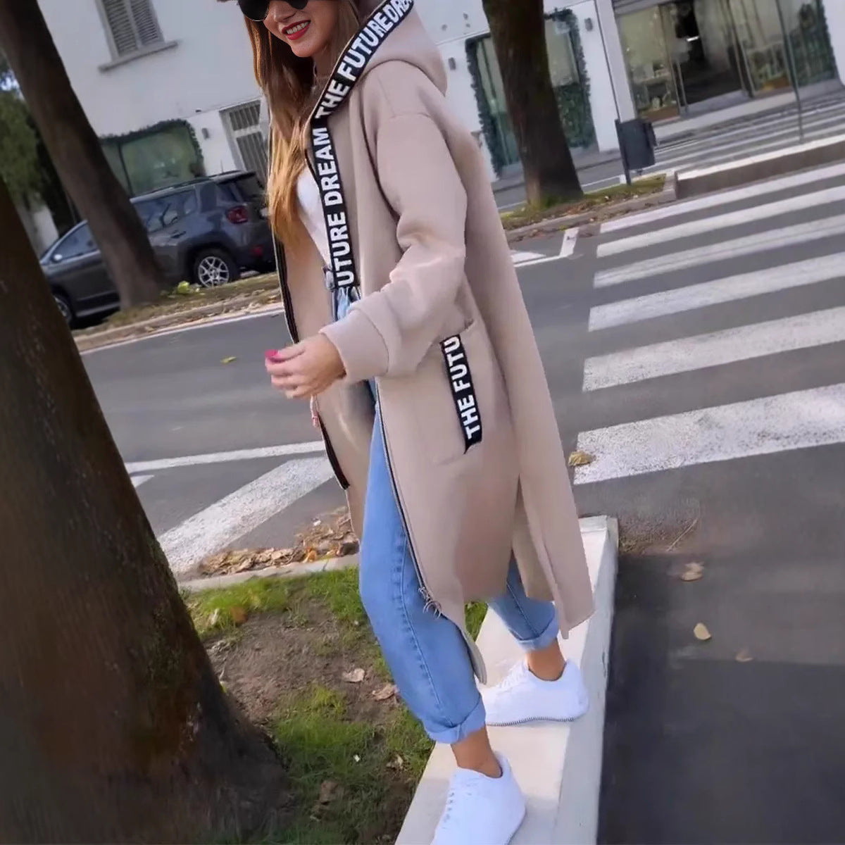 Chaqueta Sudadera Larga con Capucha